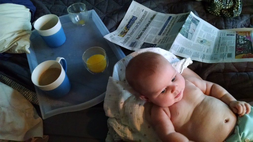 You like to grab a corner of the paper and put it in your mouth.