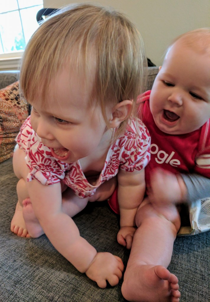 We love watching you two play together, even though we have to constantly remind Annie not to step on you.