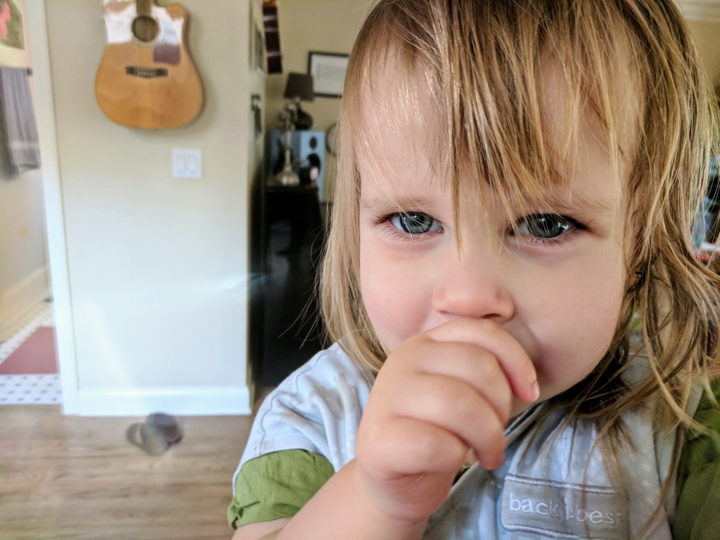 Trying to capture the cute way your hair was stuck to your cheek with drool, I accidentally achieve this amazing portrait.